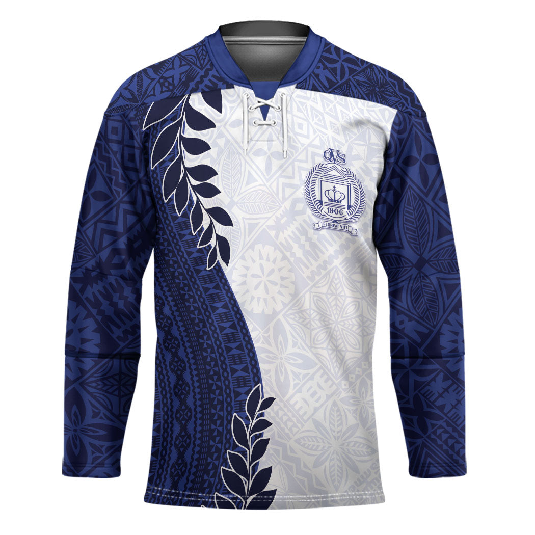 Custom Fiji Queen Victoria School Hockey Jersey 120 Years Anniversary LT05 Unisex White - Polynesian Pride
