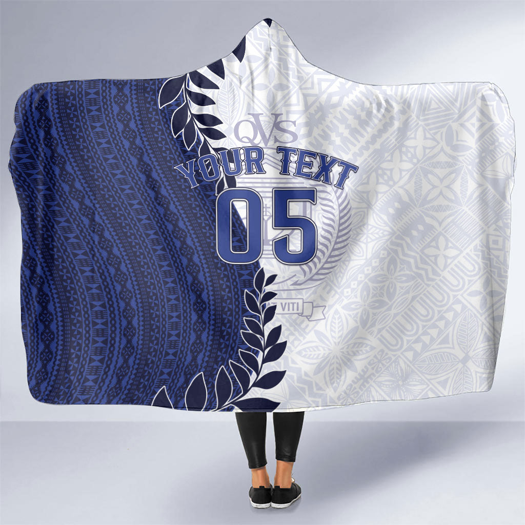 Custom Fiji Queen Victoria School Hooded Blanket 120 Years Anniversary LT05 One Size White - Polynesian Pride