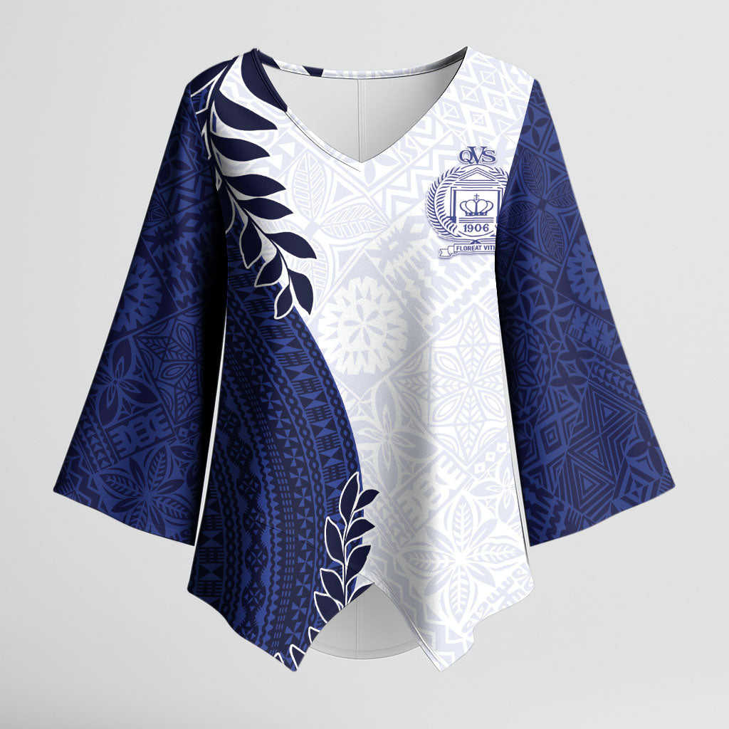 Custom Fiji Queen Victoria School Kimono Sleeve Blouse 120 Years Anniversary LT05 Female White - Polynesian Pride