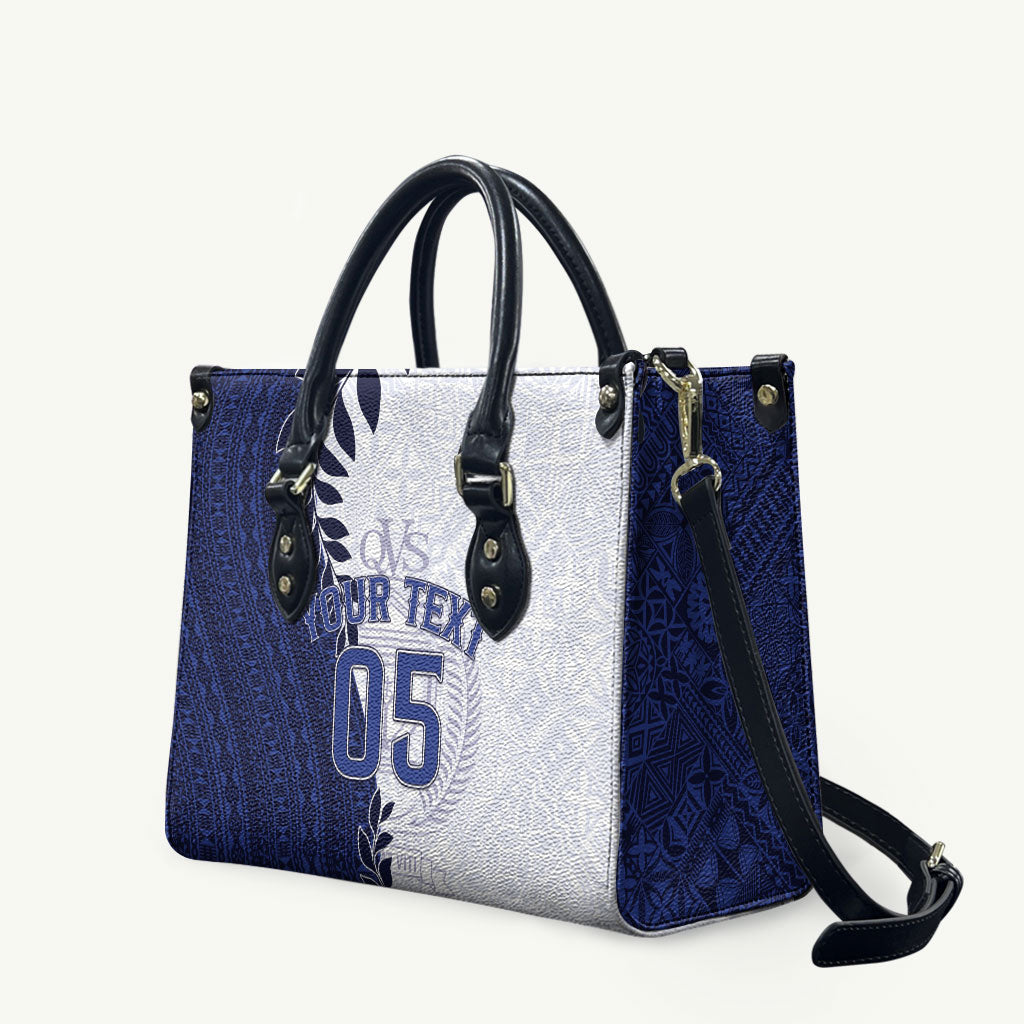 Custom Fiji Queen Victoria School Leather Bag 120 Years Anniversary LT05 White - Polynesian Pride