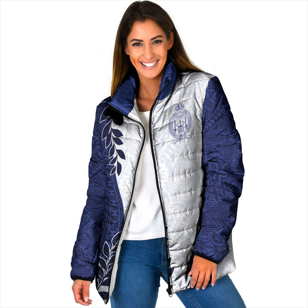 Custom Fiji Queen Victoria School Padded Jacket 120 Years Anniversary
