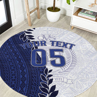 Custom Fiji Queen Victoria School Round Carpet 120 Years Anniversary LT05 White - Polynesian Pride