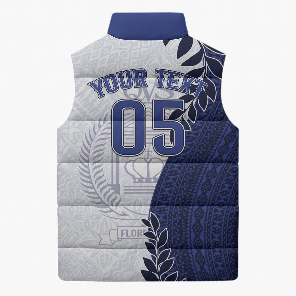 Custom Fiji Queen Victoria School Sleeveless Puffer Jacket 120 Years Anniversary LT05 - Polynesian Pride