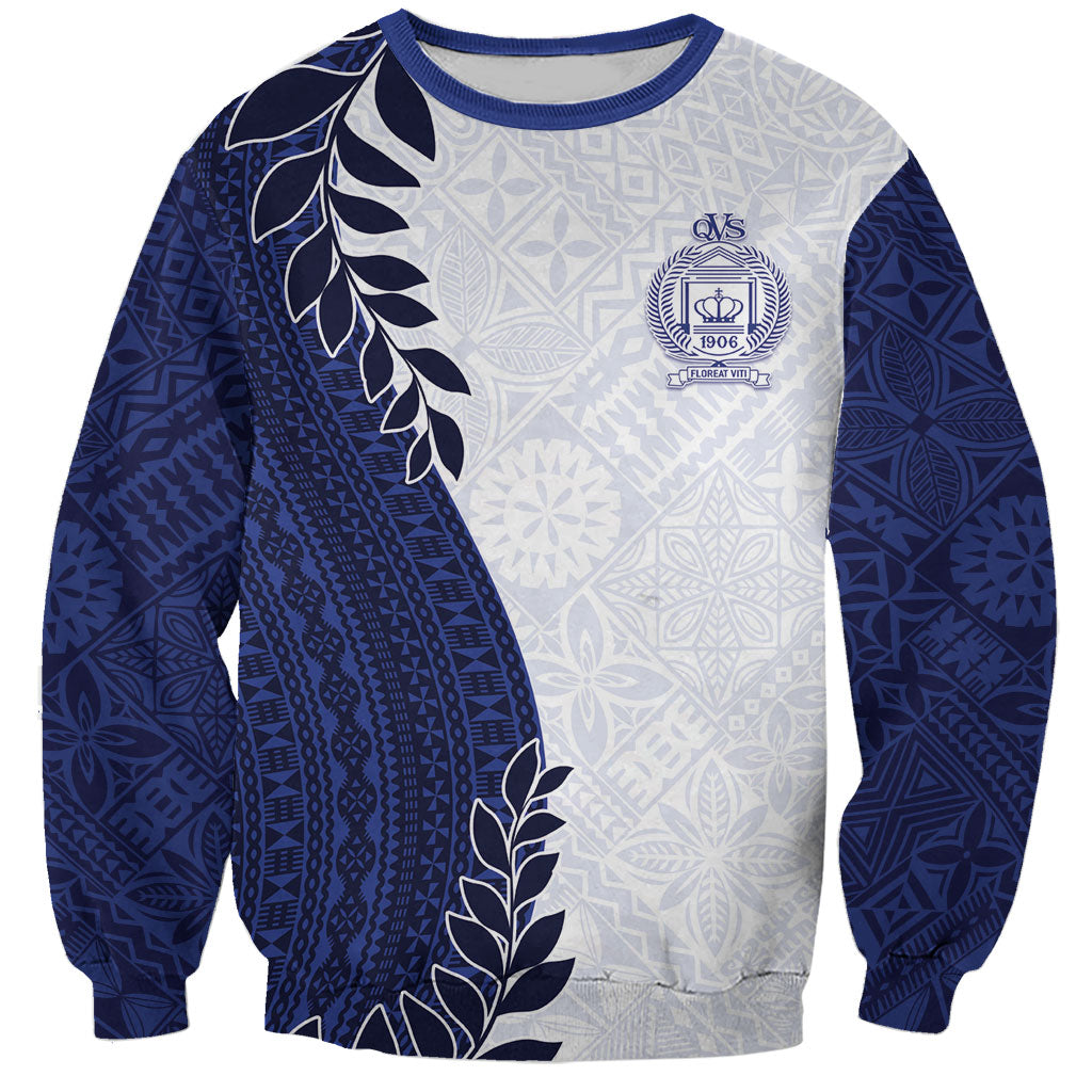 Custom Fiji Queen Victoria School Sweatshirt 120 Years Anniversary LT05 Unisex White - Polynesian Pride