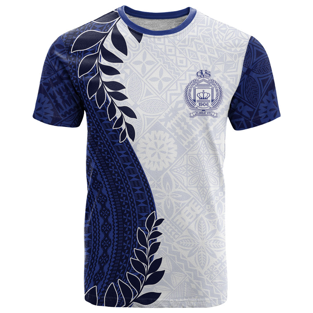 Custom Fiji Queen Victoria School T Shirt 120 Years Anniversary LT05 White - Polynesian Pride