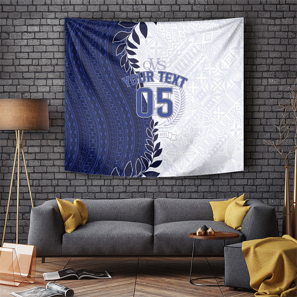 Custom Fiji Queen Victoria School Tapestry 120 Years Anniversary LT05 White - Polynesian Pride