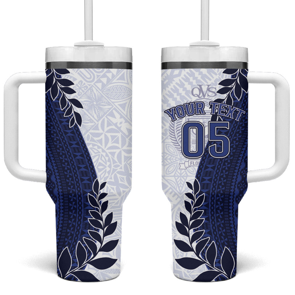Custom Fiji Queen Victoria School Tumbler With Handle 120 Years Anniversary LT05 One Size: 40 oz White - Polynesian Pride