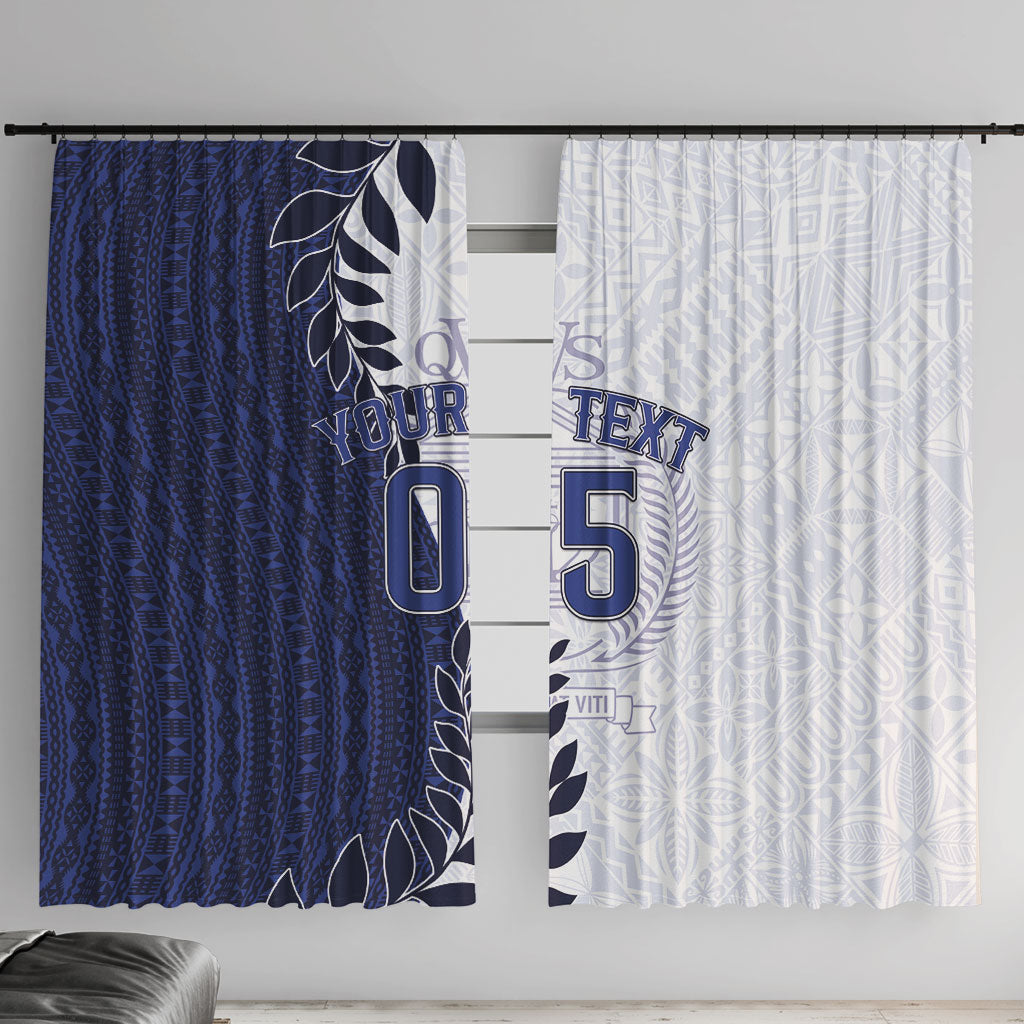 Custom Fiji Queen Victoria School Window Curtain 120 Years Anniversary LT05 With Hooks White - Polynesian Pride