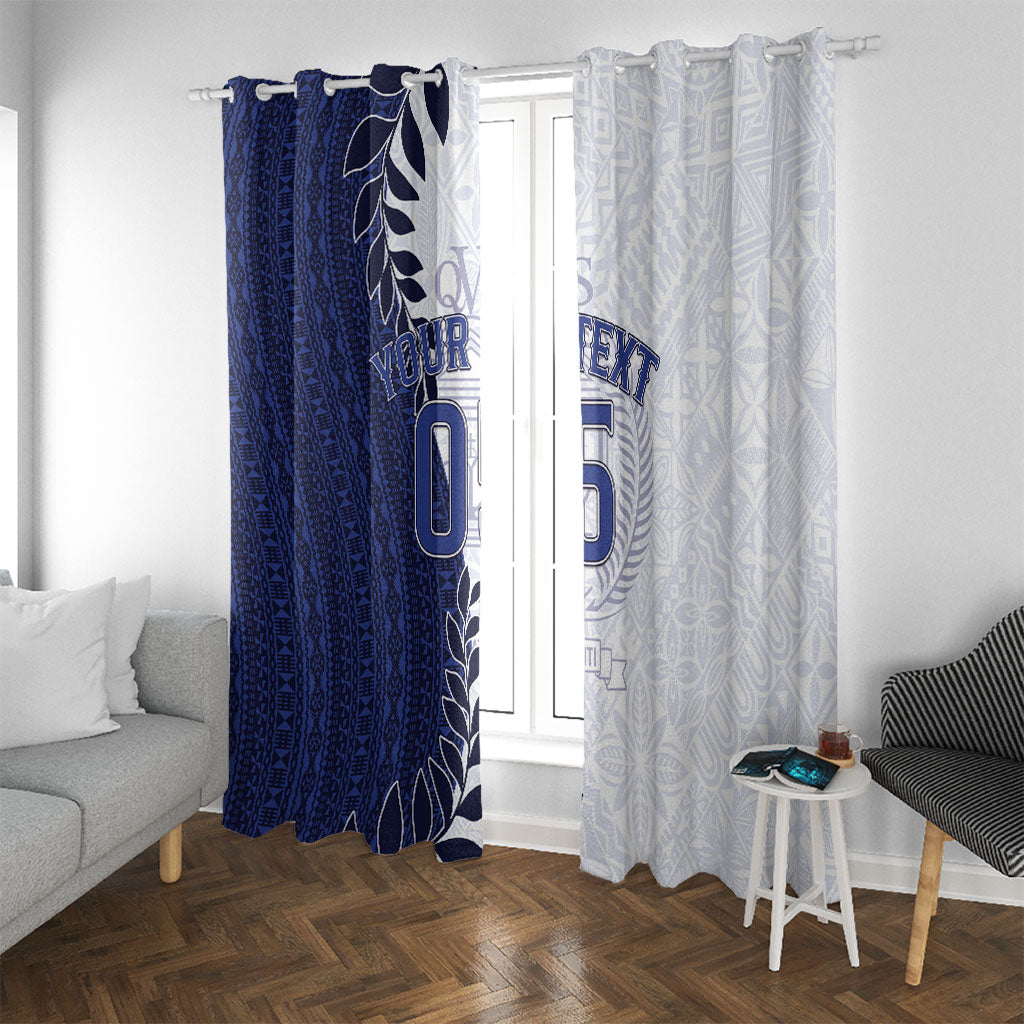 Custom Fiji Queen Victoria School Window Curtain 120 Years Anniversary LT05 With Grommets White - Polynesian Pride