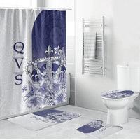 Fiji Queen Victoria School 1906 Bathroom Set Floreat Viti LT05 Bathroom Set (4 pcs) Navy - Polynesian Pride