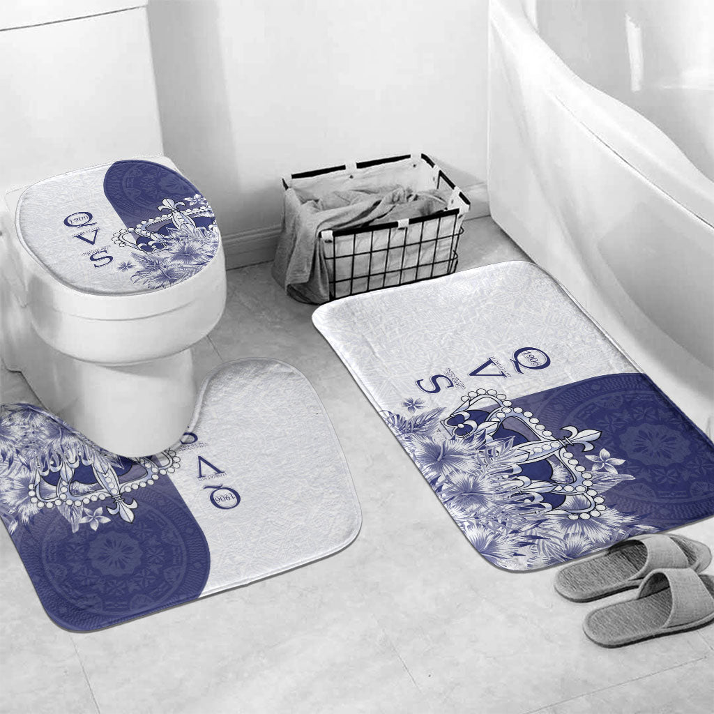 Fiji Queen Victoria School 1906 Bathroom Set Floreat Viti LT05 Mat Set Only (3 pcs) One Size Navy - Polynesian Pride