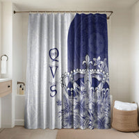 Fiji Queen Victoria School 1906 Bathroom Set Floreat Viti LT05 Shower Curtain Only Navy - Polynesian Pride