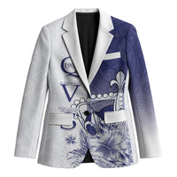 Personalised Fiji Queen Victoria School 1906 Blazer Floreat Viti LT05 Unisex Navy - Polynesian Pride