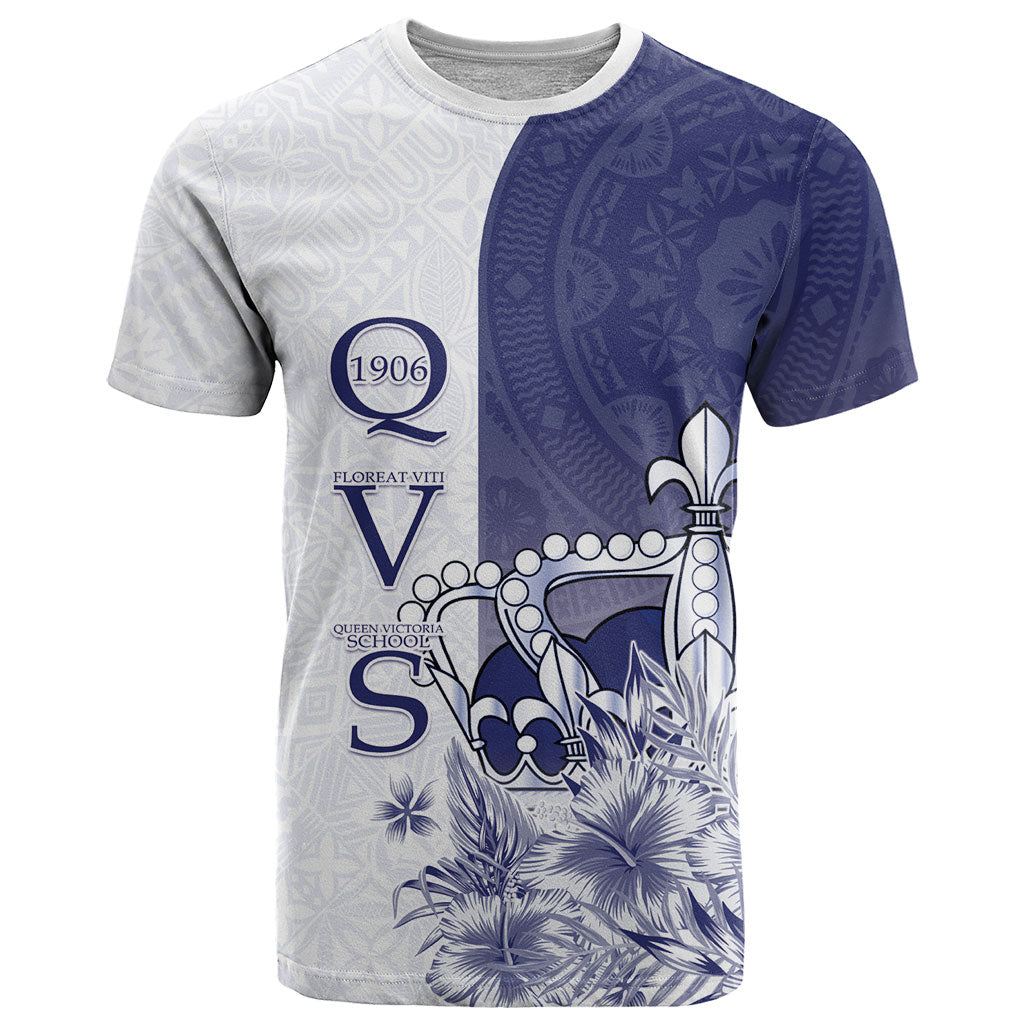 Personalised Fiji Queen Victoria School 1906 T Shirt Floreat Viti LT05 Navy - Polynesian Pride