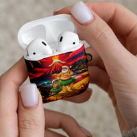 Hawaii Volcano Christmas AirPods Case Hula Santa And Monk Seal LT05 - Polynesian Pride