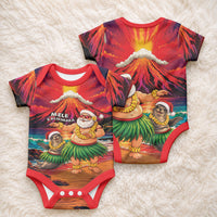 Hawaii Volcano Christmas Baby Onesie Hula Santa And Monk Seal LT05 - Polynesian Pride