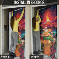Hawaii Volcano Christmas Door Cover Hula Santa And Monk Seal LT05 - Polynesian Pride