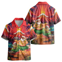 Hawaii Volcano Christmas Kid Hawaiian Shirt Hula Santa And Monk Seal LT05 - Polynesian Pride
