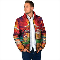 Hawaii Volcano Christmas Padded Jacket Hula Santa And Monk Seal LT05 - Polynesian Pride