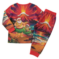 Hawaii Volcano Christmas Pajama Set Hula Santa And Monk Seal LT05 - Polynesian Pride