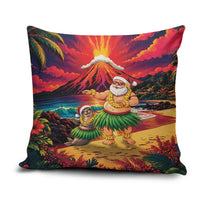 Hawaii Volcano Christmas Pillow Cover Hula Santa And Monk Seal LT05 Multicolor - Polynesian Pride