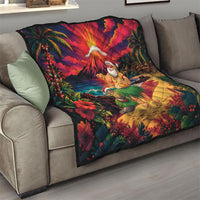 Hawaii Volcano Christmas Quilt Hula Santa And Monk Seal LT05 - Polynesian Pride