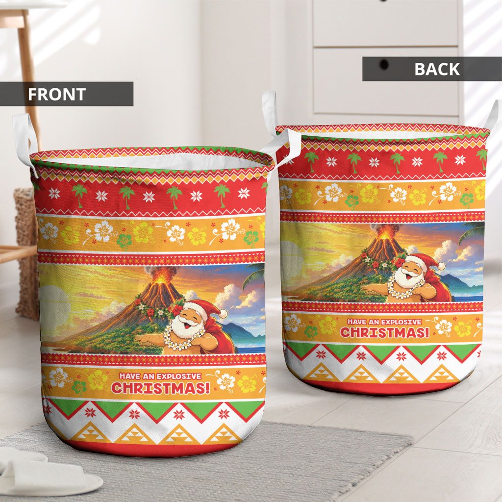 Hawaii Volcano Christmas Laundry Basket Have An Explosive Christmas LT05 - Polynesian Pride
