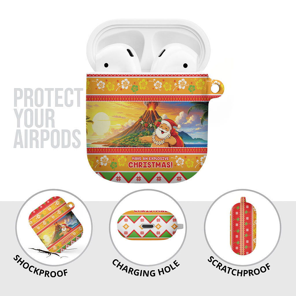 Hawaii Volcano Christmas AirPods Case Have An Explosive Christmas LT05 - Polynesian Pride