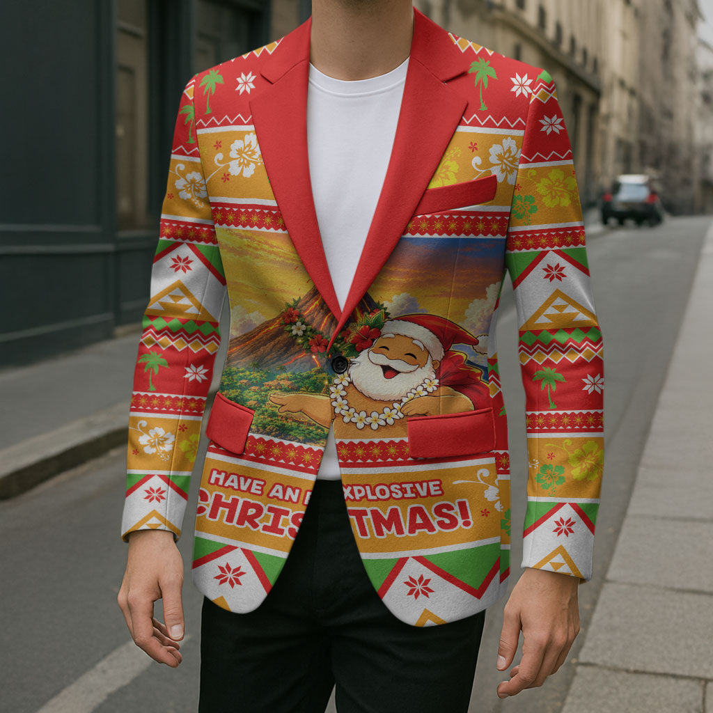 Hawaii Volcano Christmas Blazer Have An Explosive Christmas LT05 - Polynesian Pride