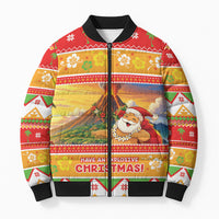 Hawaii Volcano Christmas Bomber Puffer Jacket Have An Explosive Christmas LT05 Unisex Red - Polynesian Pride