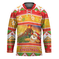 Hawaii Volcano Christmas Hockey Jersey Have An Explosive Christmas LT05 Unisex Red - Polynesian Pride