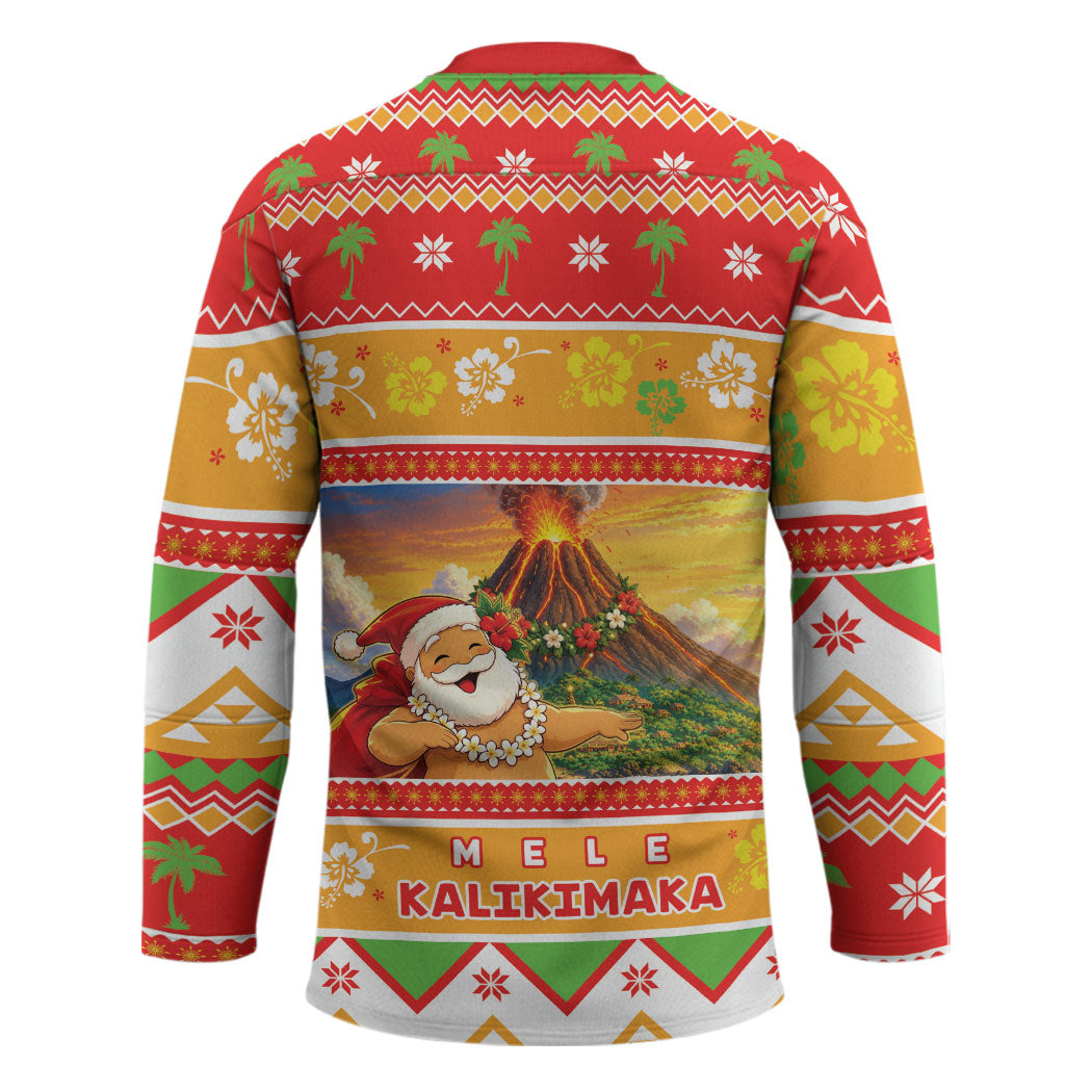 Hawaii Volcano Christmas Hockey Jersey Have An Explosive Christmas LT05 - Polynesian Pride