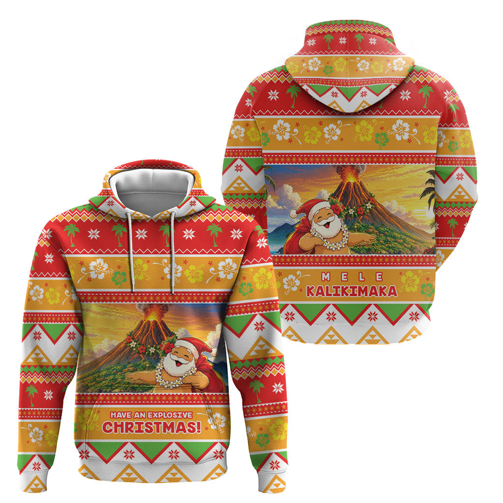 Hawaii Volcano Christmas Hoodie Have An Explosive Christmas LT05 - Polynesian Pride