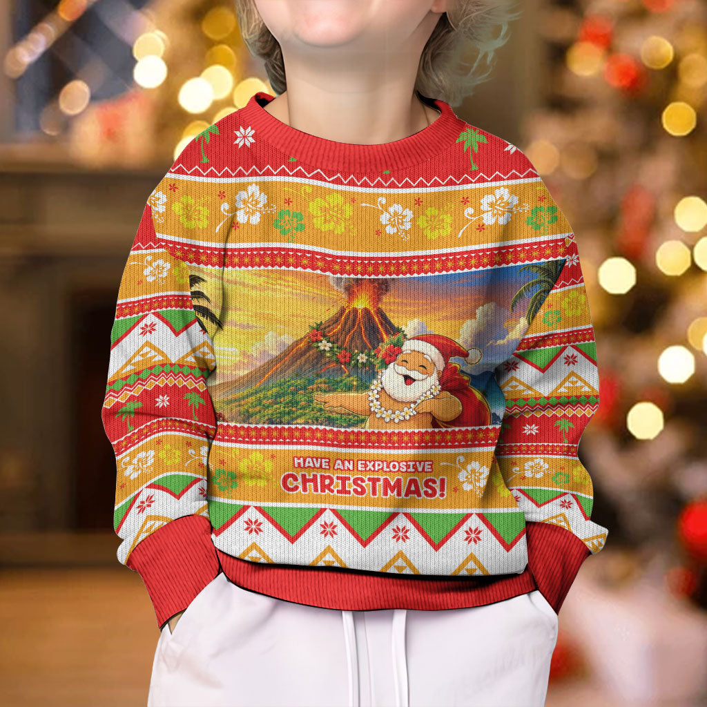 Hawaii Volcano Christmas Kid Ugly Christmas Sweater Have An Explosive Christmas LT05 - Polynesian Pride