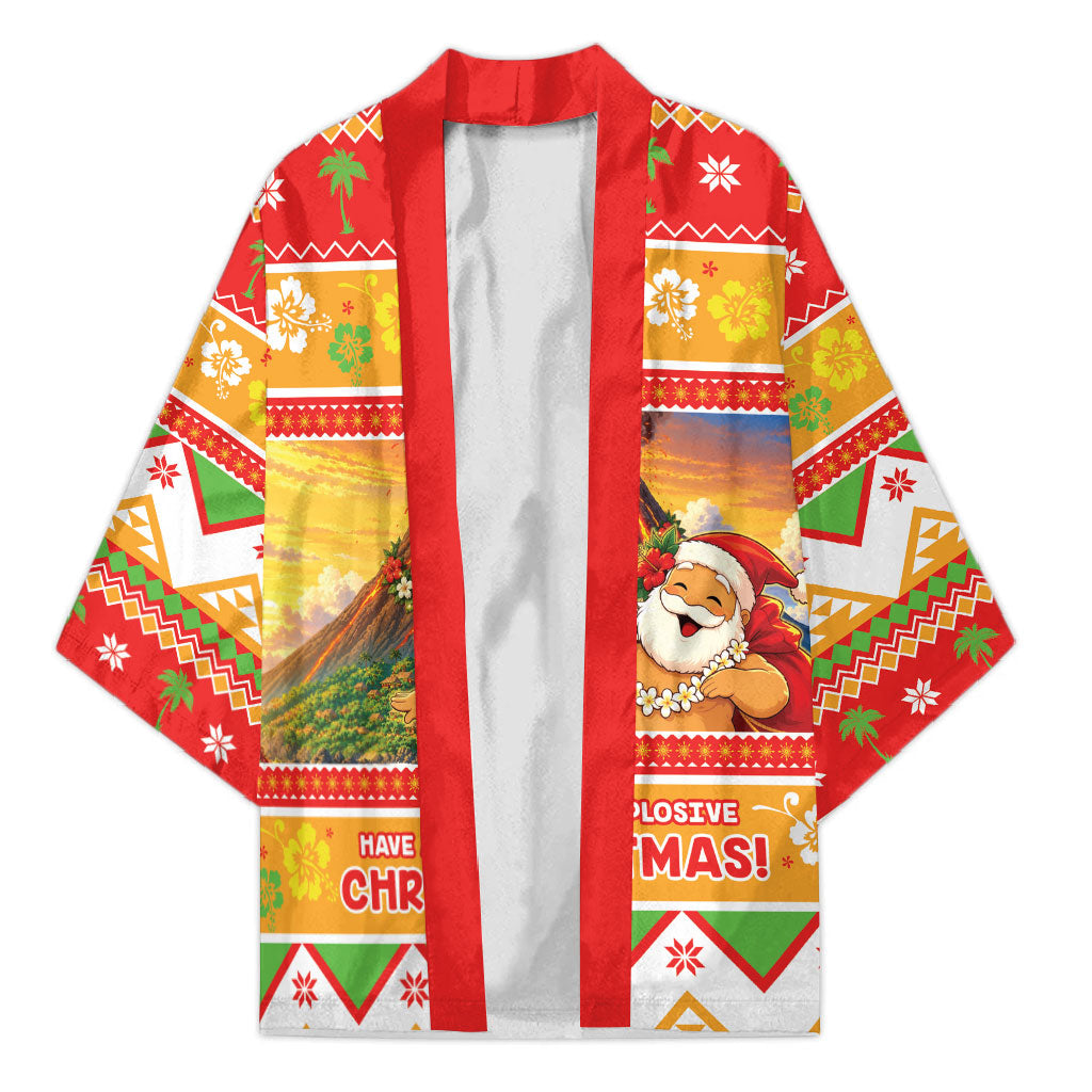 Hawaii Volcano Christmas Kimono Have An Explosive Christmas LT05 Unisex Red - Polynesian Pride