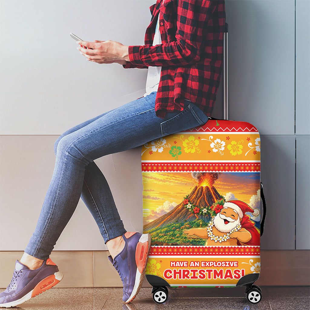 Hawaii Volcano Christmas Luggage Cover Have An Explosive Christmas LT05 - Polynesian Pride