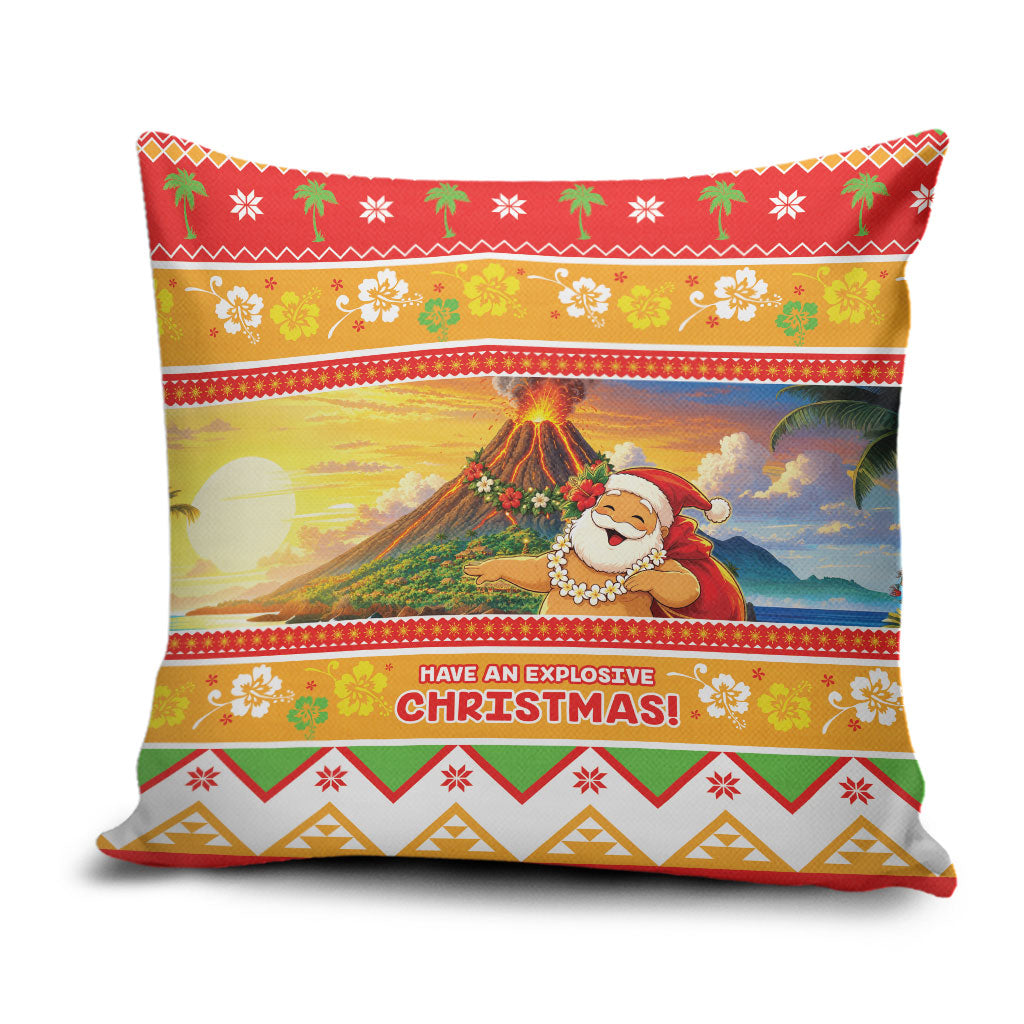 Hawaii Volcano Christmas Pillow Cover Have An Explosive Christmas LT05 Red - Polynesian Pride