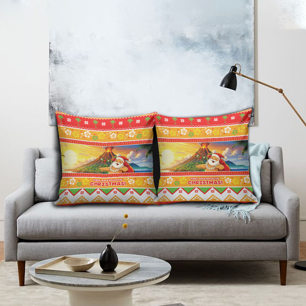 Hawaii Volcano Christmas Pillow Cover Have An Explosive Christmas LT05 - Polynesian Pride