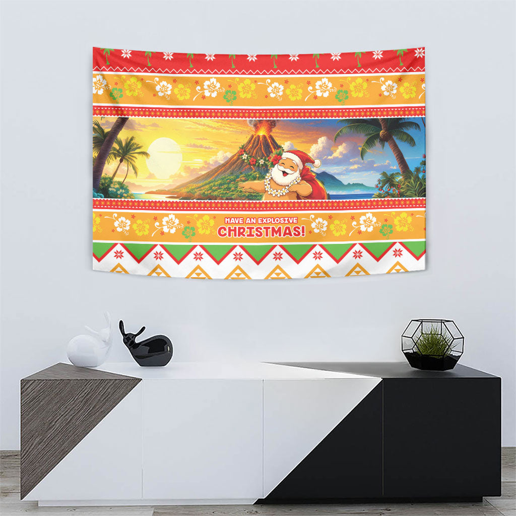 Hawaii Volcano Christmas Tapestry Have An Explosive Christmas LT05 - Polynesian Pride