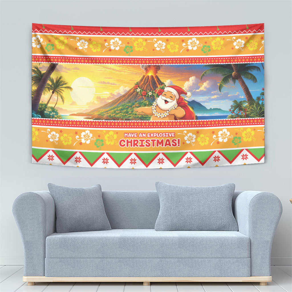 Hawaii Volcano Christmas Tapestry Have An Explosive Christmas LT05 - Polynesian Pride
