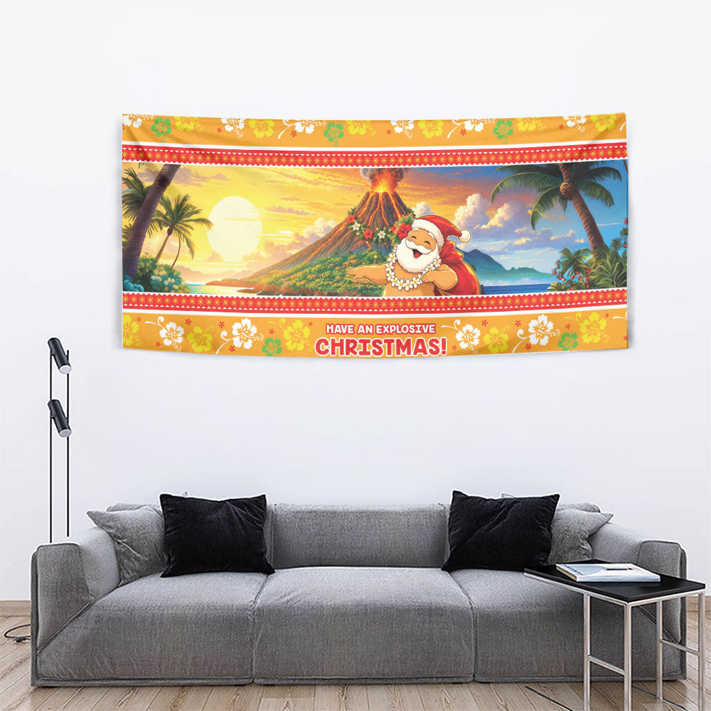 Hawaii Volcano Christmas Tapestry Have An Explosive Christmas LT05 - Polynesian Pride