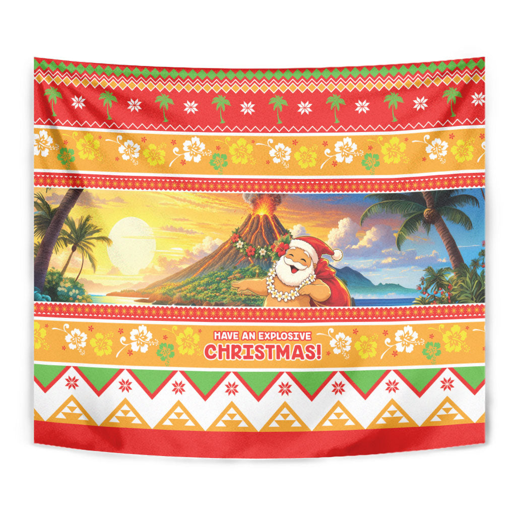 Hawaii Volcano Christmas Tapestry Have An Explosive Christmas LT05 - Polynesian Pride