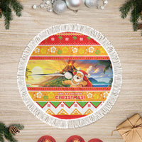 Hawaii Volcano Christmas Tree Skirt Have An Explosive Christmas LT05 Fringed Red - Polynesian Pride