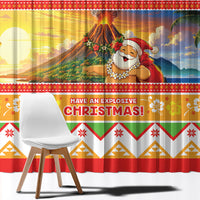 Hawaii Volcano Christmas Window Curtain Have An Explosive Christmas LT05 - Polynesian Pride
