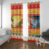 Hawaii Volcano Christmas Window Curtain Have An Explosive Christmas LT05 With Grommets Red - Polynesian Pride