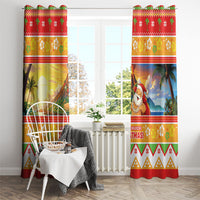 Hawaii Volcano Christmas Window Curtain Have An Explosive Christmas LT05 - Polynesian Pride