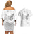 Lung Cancer Awareness Couples Matching Off Shoulder Short Dress and Hawaiian Shirt Never Give Up Polynesian Style LT05 - Polynesian Pride