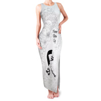 Lung Cancer Awareness Family Matching Tank Maxi Dress and Hawaiian Shirt Never Give Up Polynesian Style LT05 Mom's Dress White - Polynesian Pride