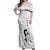 Lung Cancer Awareness Off Shoulder Maxi Dress Never Give Up Polynesian Style LT05 Women White - Polynesian Pride