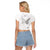 Lung Cancer Awareness Raglan Cropped T Shirt Never Give Up Polynesian Style LT05 - Polynesian Pride